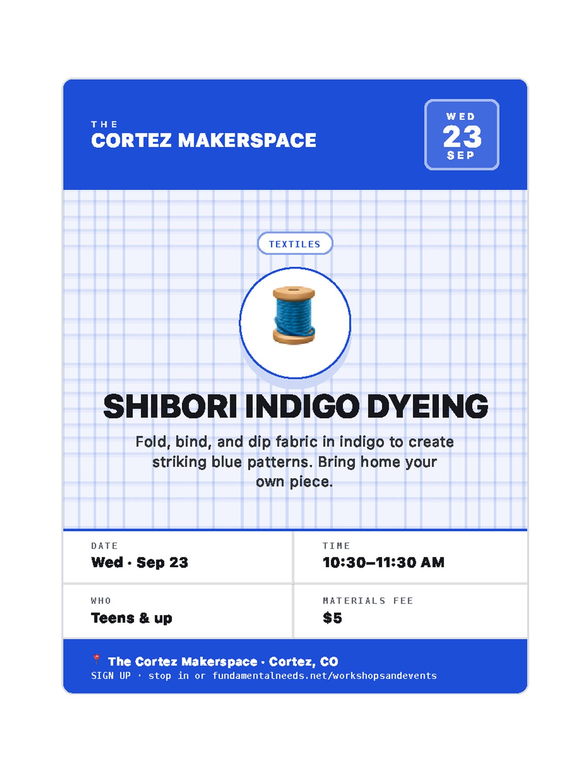 Shibori Indigo Dyeing - WIRED Workshop