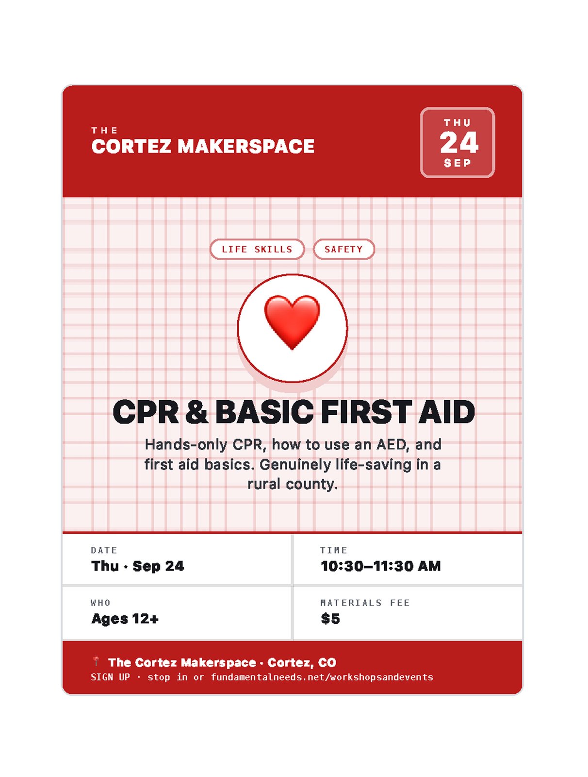 CPR & Basic First Aid - WIRED Workshop